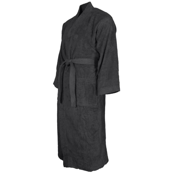 Peignoir col kimono en coton  Gris Perle M-Luxury cropped-9