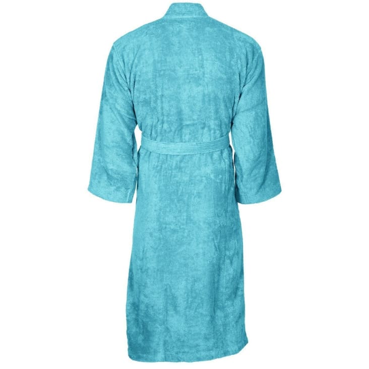 Peignoir col kimono en coton  Bleu Turquoise XL-Luxury cropped-3