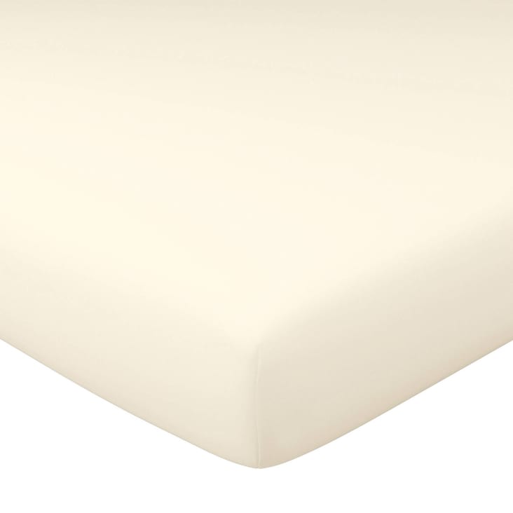 Drap-housse 160x200x28 blanc en coton PERCALE 2015