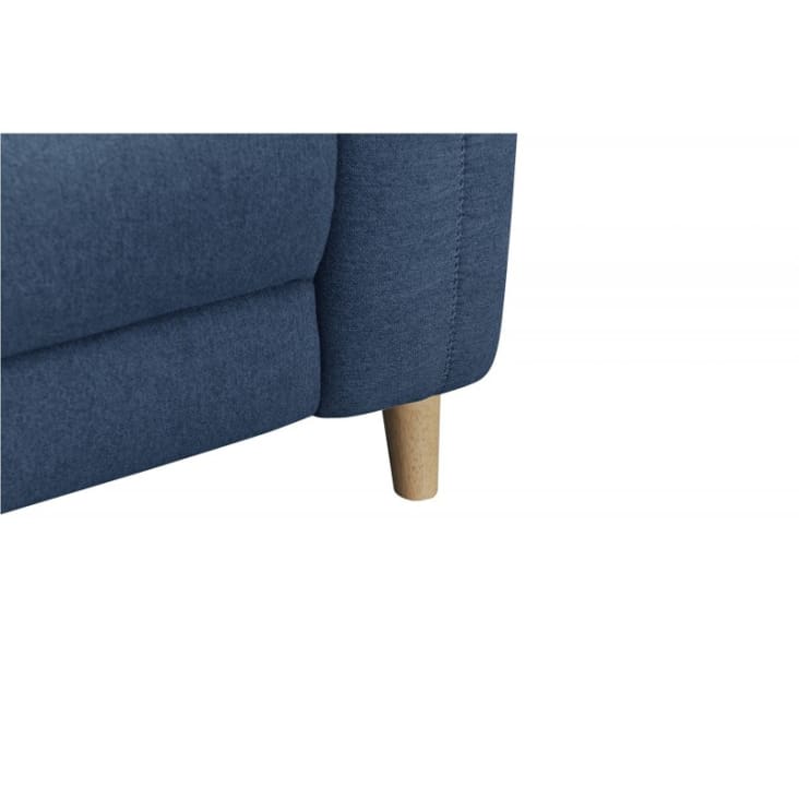 Canapé relaxation motorisé 2.5 places en tissu bleu pieds bois-Polo cropped-8
