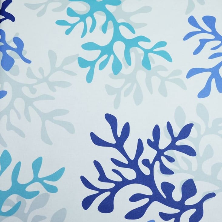 Nappe enduite carrée 120 x 120 cm bleue-Corail cropped-5