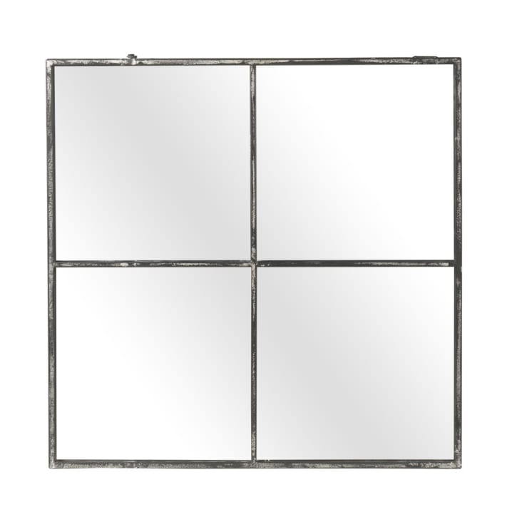 Miroir verrière en métal oxydé 80x80cm métal-PALACE