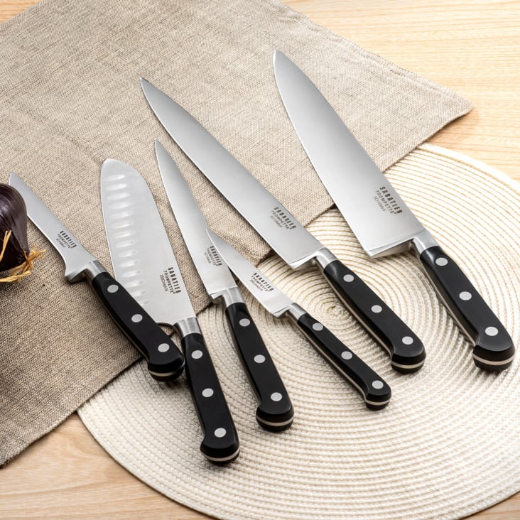 Imán de pared Arcos para cuchillos de cocina 30 cm bambú