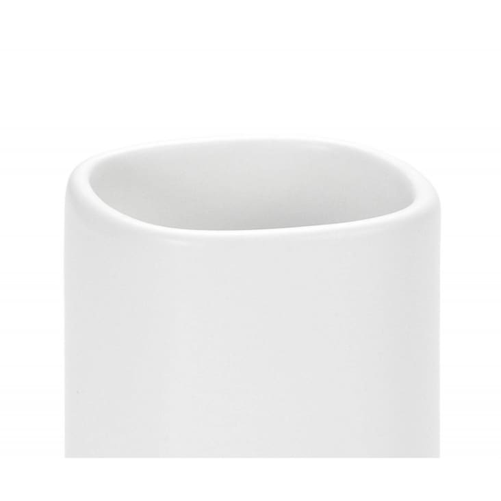 Brosse wc céramique effet marbre blanc et métal noir Couleur blanc Wadiga