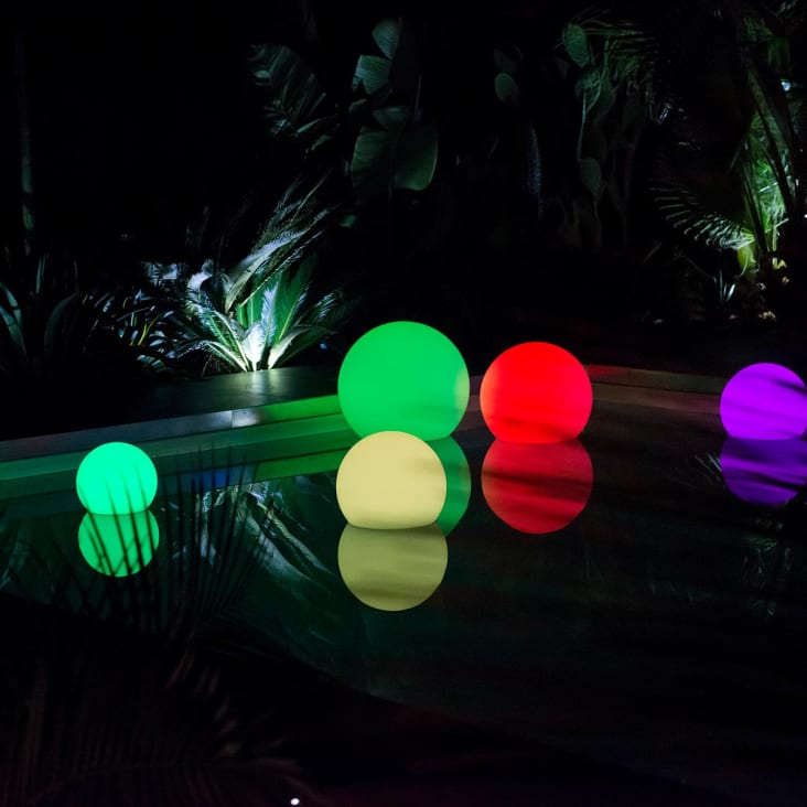 Boule lumineuse sans fil flottante LED Polyéthylène Multicolore ...