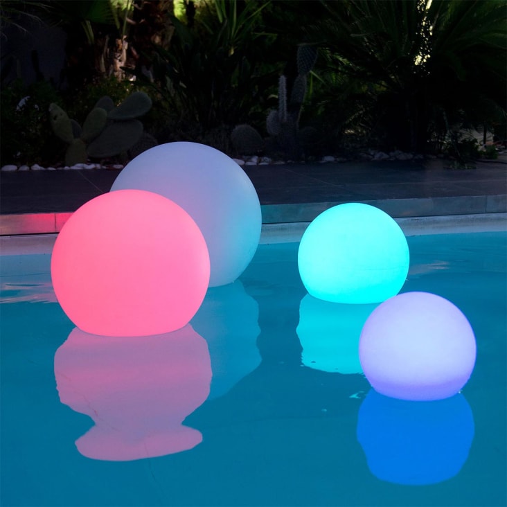 Boule lumineuse sans fil flottante LED Polyéthylène Multicolore D40CM BOBBY