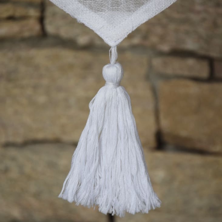 Tendina A Pacchetto Bianca Enya Con Motivo Onde - Senza Fori, 60x140 Cm, Tessuto Devoré Elegante - Foto 5