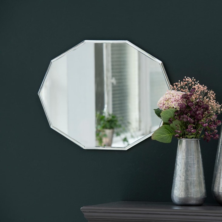 Specchio da parete ovale lungo Argentato senza cornice cm 60x4 150h  CASSANDRA