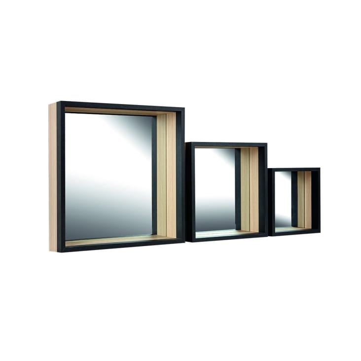 Set de 3 miroirs étagères en bois-Miroir cropped-2