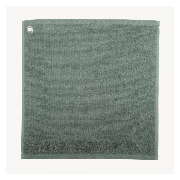Essuie-mains Oeillet en coton vert de gris 50 x 50 CURL