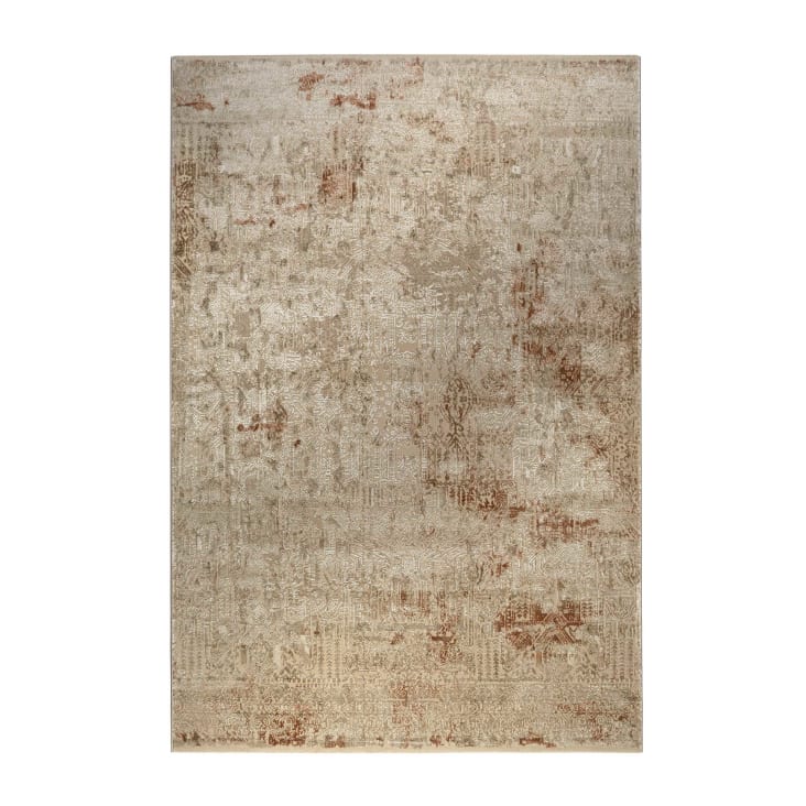 Tappeto barocco vintage con rilievi beige mattone 200x133 Rococo vintage