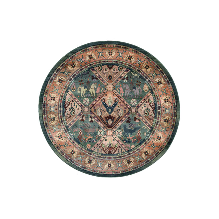 Rund Teppich 120cm Durchmesser - Rot Schwarz Flanell Mit Schlangen-Design