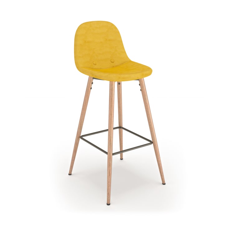 Mesa y sillas efecto madera blanco y roble natural - amarillo-Cocoon cropped-4