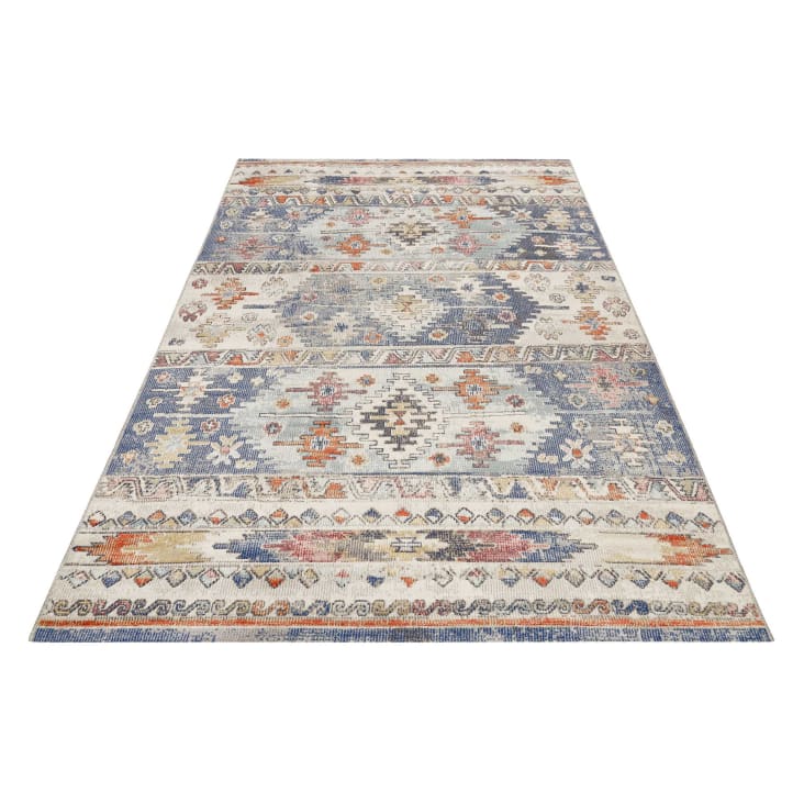 Teppich In & Outdoor flach, kilim, vintage, blau 170x120 Elwood
