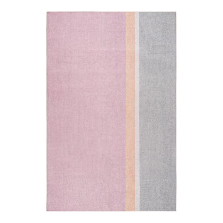 Tapis rayé design en polyester rose 80x150-River