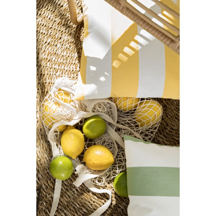 Housses de coussin rayées jaune/blanc avec corde - Lot de 2- 60x40-Santorin cropped-3
