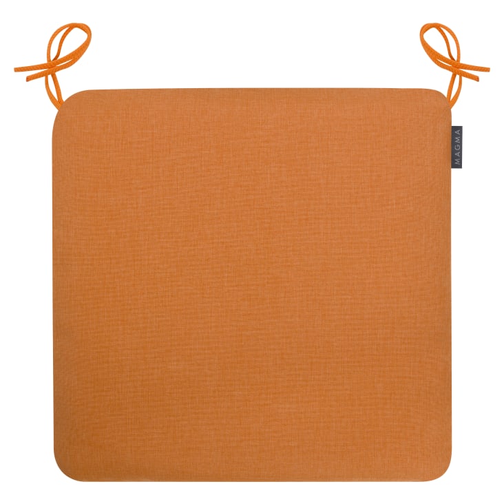 Galettes de chaises confort exterieur à nouer orange - Lot de 4-44x44-Capri
