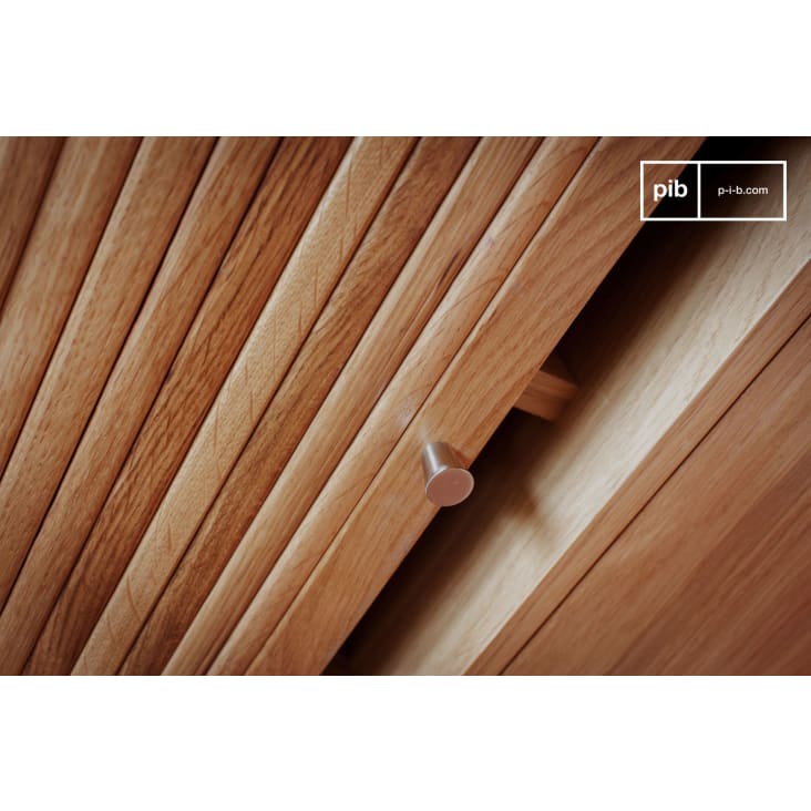 Meuble TV à rideaux en bois beige-Ritz cropped-8