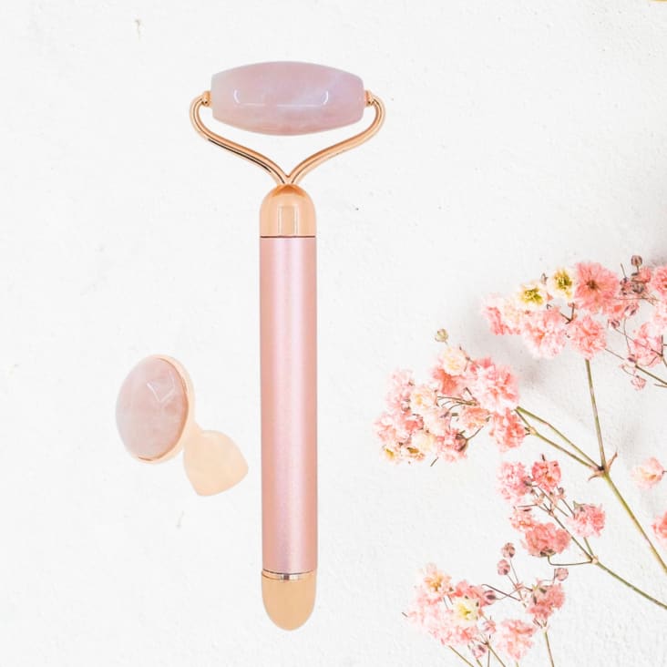 Rouleau De Lifting De Visage En Quartz Rose, Pour Soins De La Peau, Rouleau En M - Foto 12