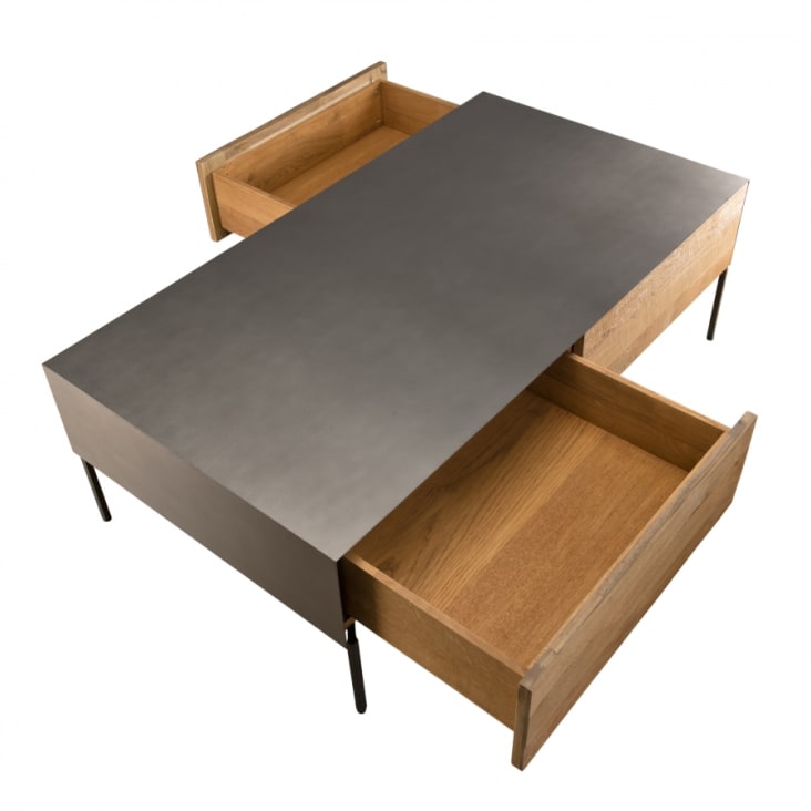 Table basse 2 tiroirs teck recyclé pieds métal gris anthracite L111-Madison cropped-3