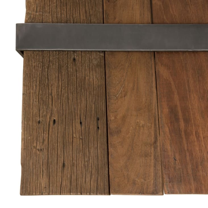 Couchtisch aus Massivholz mit Metallumrandung L161 Leonce Maisons du