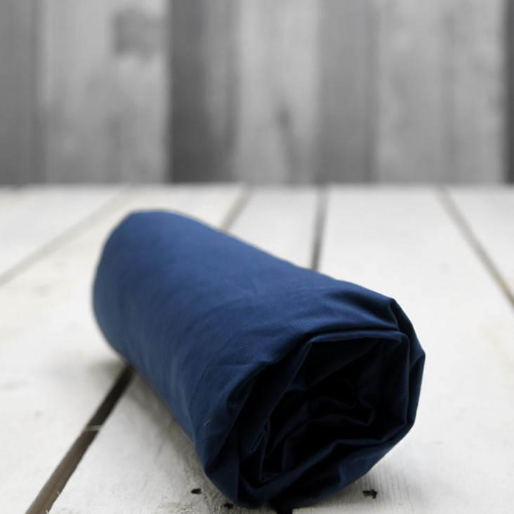Drap housse jersey bleu océan bonnet 40 cm