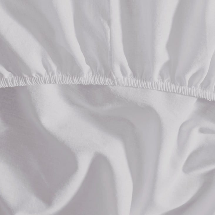 Drap housse en coton bonnet 30 cm  blanc 90x190 cm-Studio cropped-2
