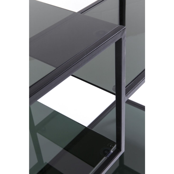 Etagère 100x115 en acier noir et verre teint-Loft cropped-3