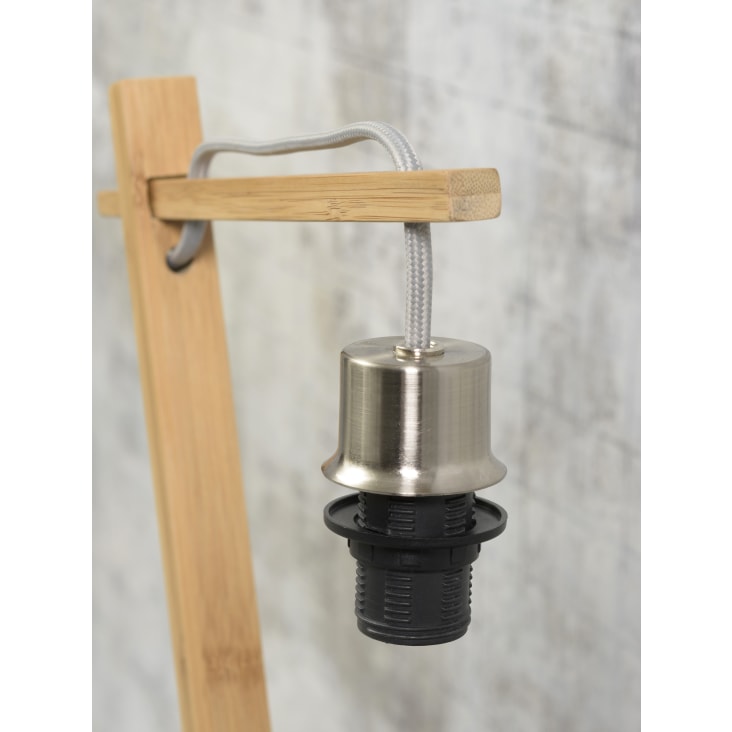 Lampe de table bambou/lin noir H46cm-ANDES cropped-3