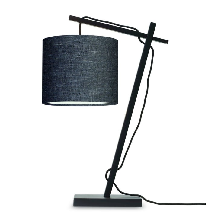 Lampe de table bambou noir/lin H46cm-Andes