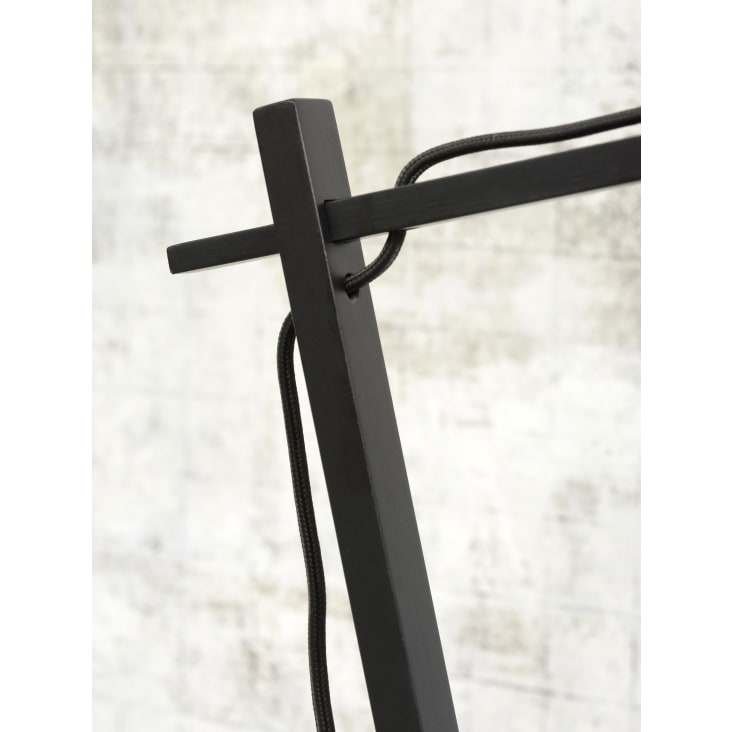 Lampe de table bambou noir/lin H46cm-Andes cropped-4
