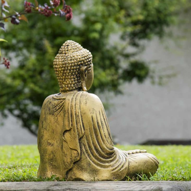 Estatua buda sentado posición ofrenda dorado 42 cm cropped-5