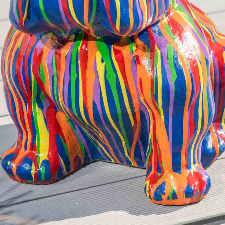 Statuette Bouledogue multicolore H40cm cropped-6