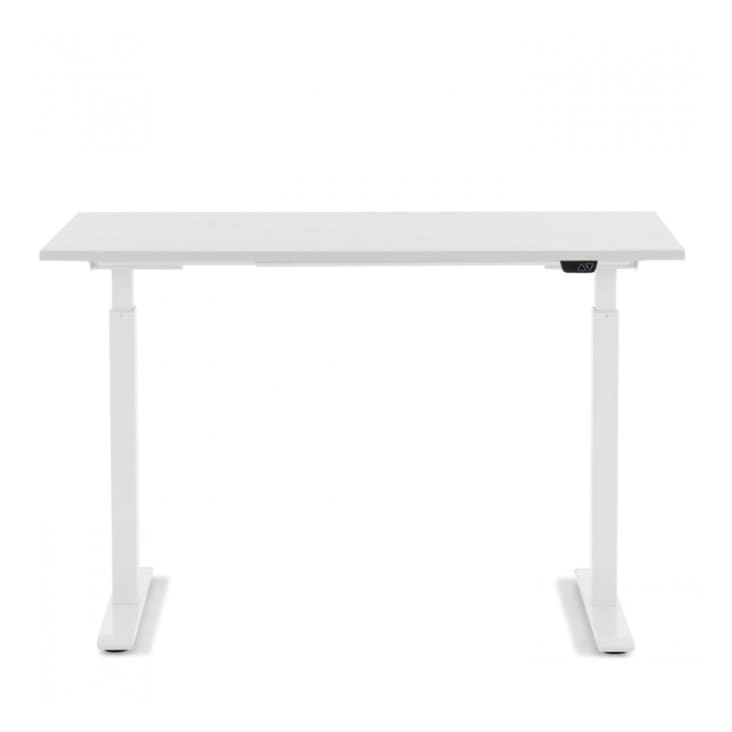 Mesa escritorio elevable WING DUAL MOTOR 140 x 70, blanco, nogal