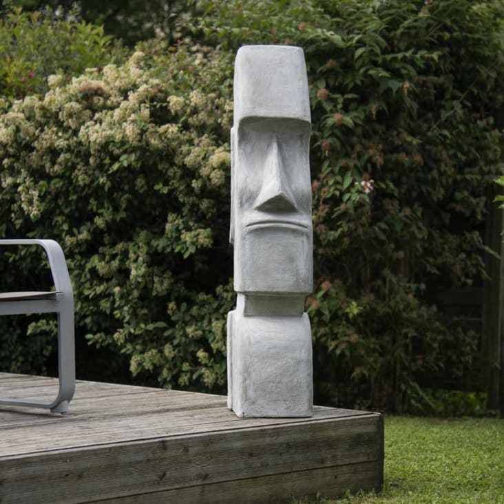 Statue Moaï île de Pâques gris H120cm