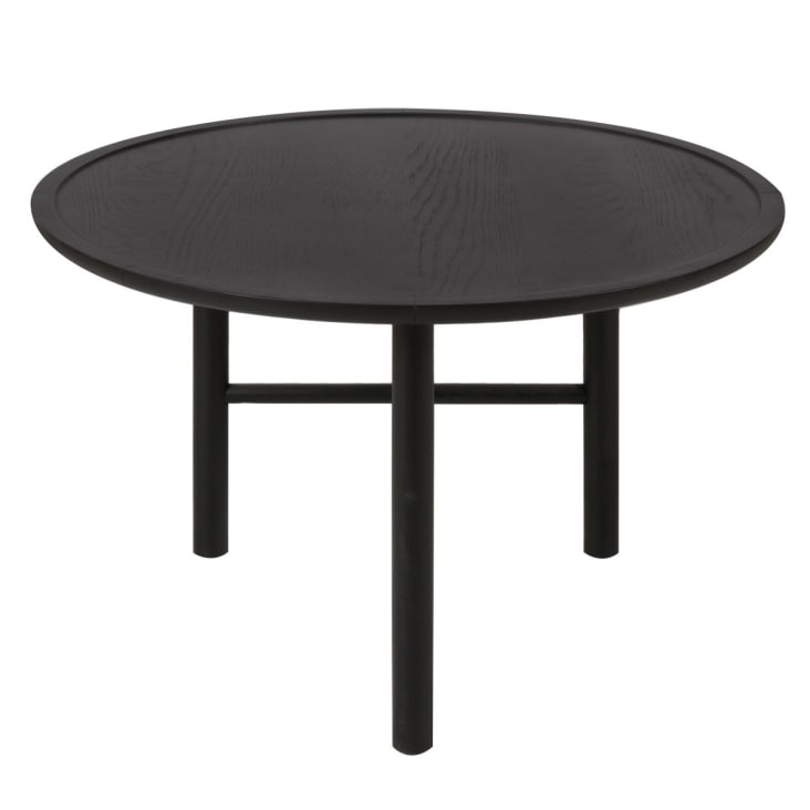 Table basse chêne noir ronde D 70 cm 3 pieds-Contempo