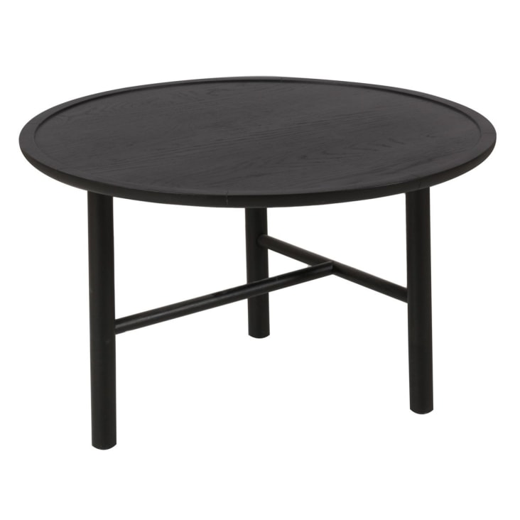 Table basse chêne noir ronde D 70 cm 3 pieds-Contempo cropped-3