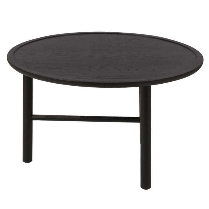 Table basse chêne noir ronde D 70 cm 3 pieds-Contempo cropped-4