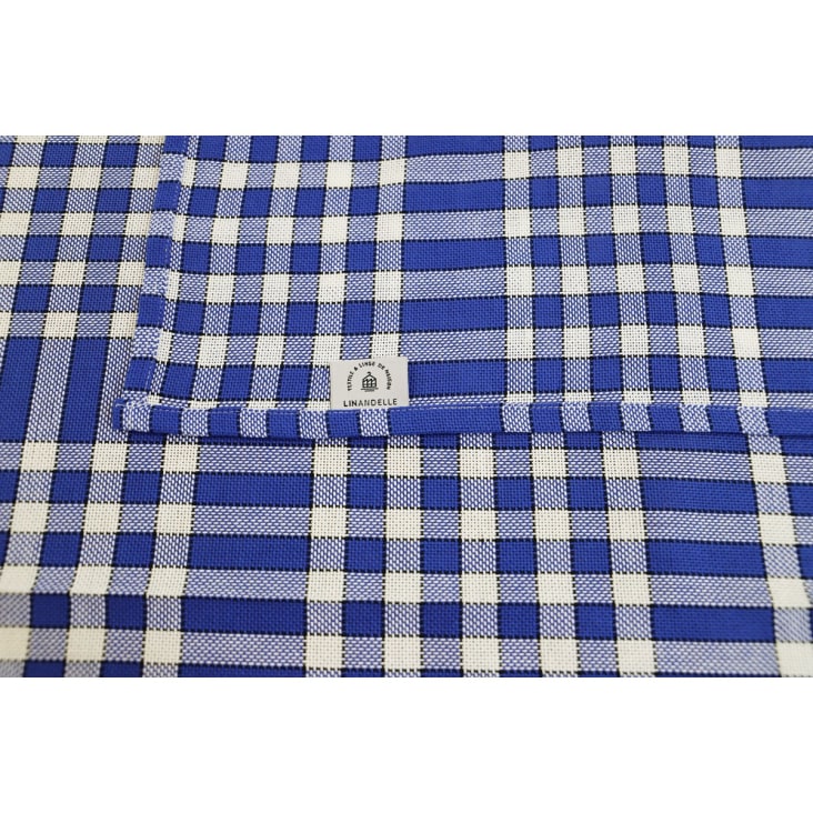 Nappe tissu carreaux vichy en coton bleu roi 150x200 cm-Nappe nelly cropped-2