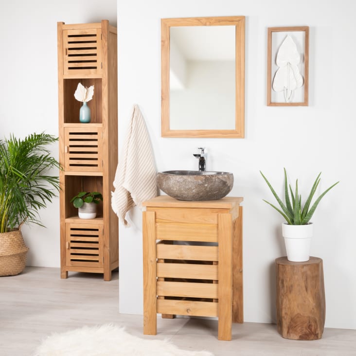  Armario de espejo de tocador de pared para baño, armario de  espejo de tocador de baño, armario de una sola puerta de roble montado en  la pared (color : madera, tamaño