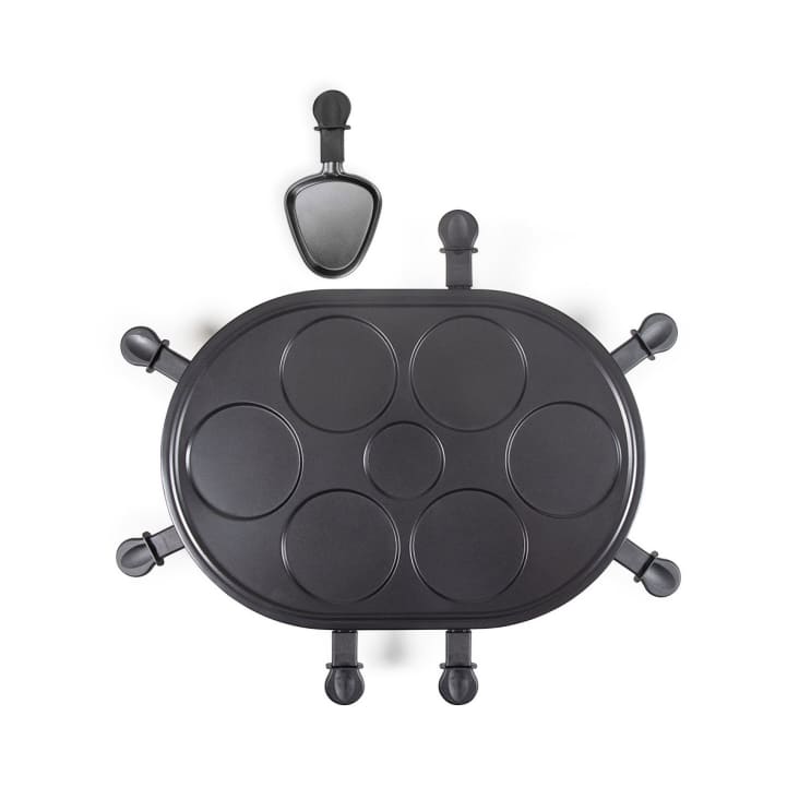 Appareil à raclette et mini-crêpes en métal noir DOC188