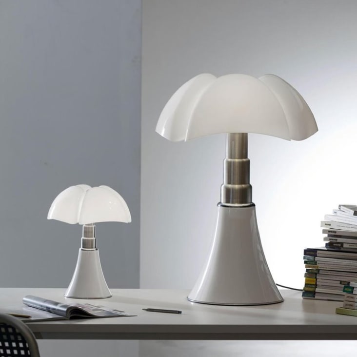 Lampe Dimmer LED pied télescopique blanc H66-86cm-PIPISTRELLO cropped-2