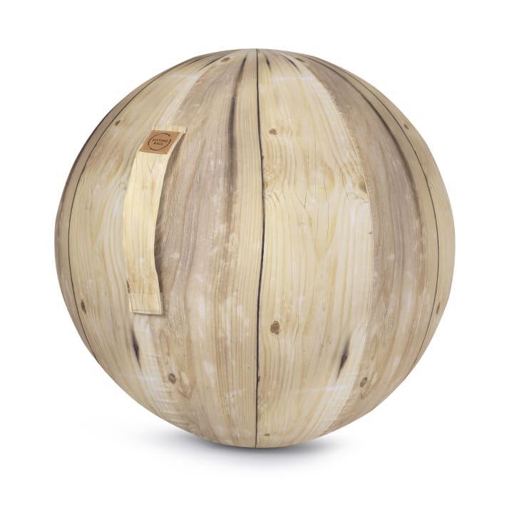 Balle d'assise motif bois avec poignée polyester D65-Oak