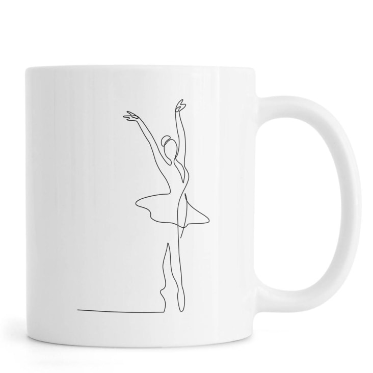 Mug en céramique en blanc & noir-Ballet