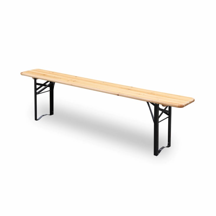 Table en bois 180cm avec 2 bancs esprit brasserie-Bayonne cropped-5