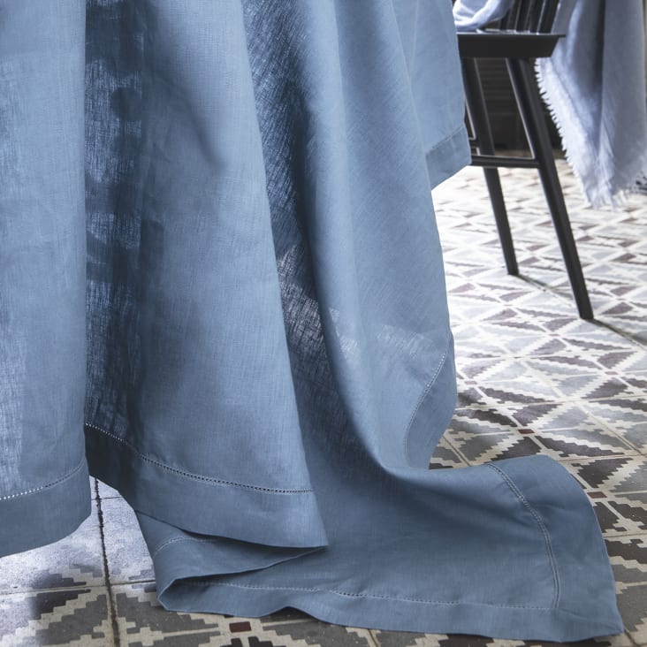 Nappe ovale bleu en polyester 180x285 | Maisons du Monde