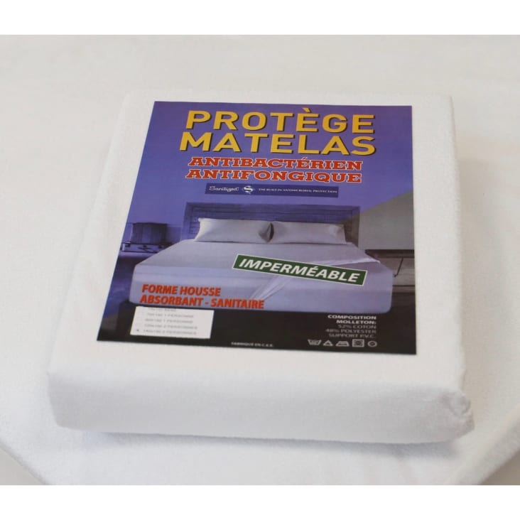 Protège matelas imperméable coton Blanc 180x200 cm PROTECT