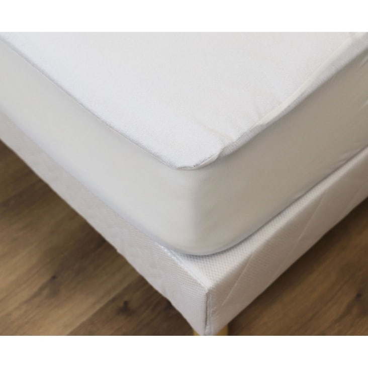 Alèse protège matelas imperméable en coton blanc 120x200 cm-Hygiena cropped-2