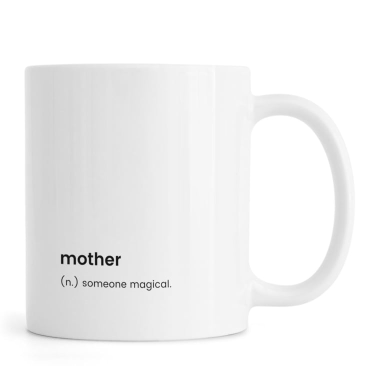 Mug en céramique en blanc & noir-Mother