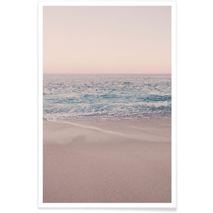 Affiche bleu & rose-Rosegold beach morning